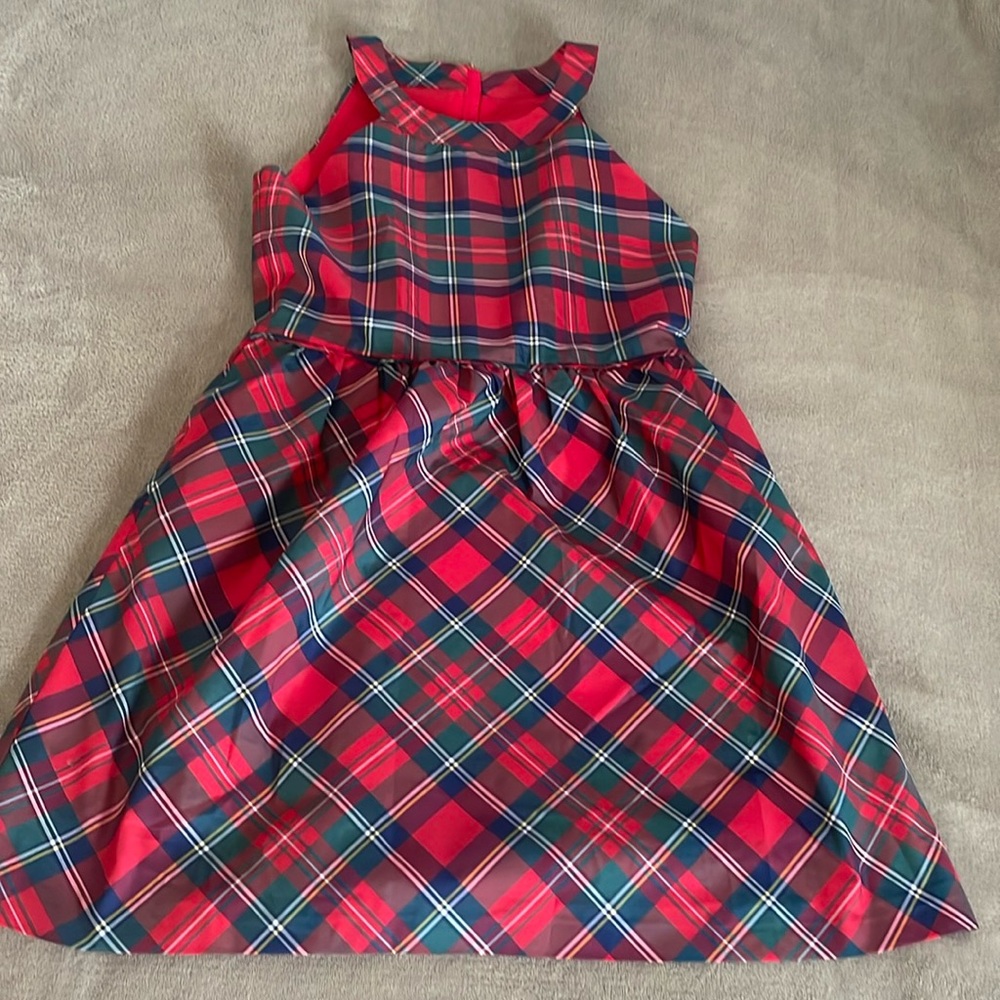 Vineyard Vines girls Christmas plaid dress size 8